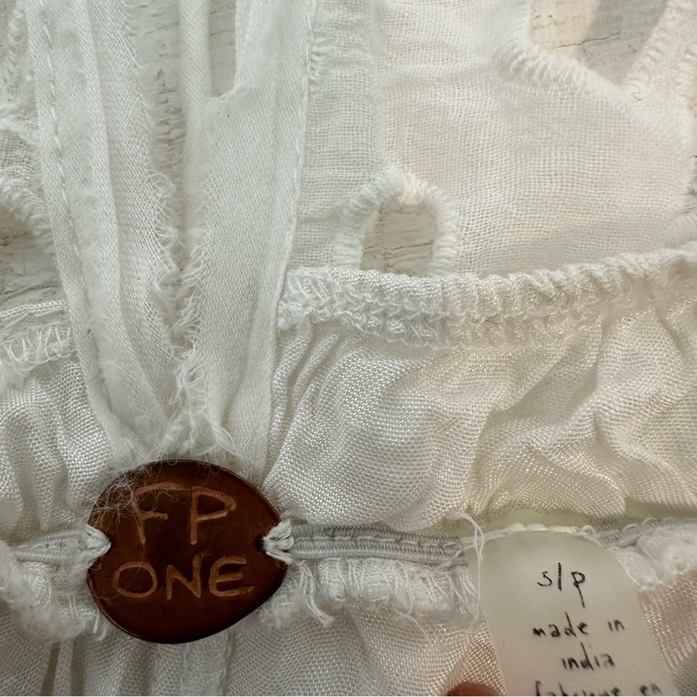 NWT Free People Bella Note Eyelet Mini Dress White Sz Small Retails $128 - Picture 11 of 15